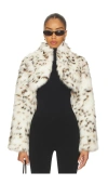 Apparis Odette Snow Leopard Bolero In White