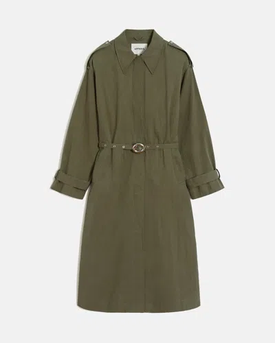 Apparis Ozzy Trench Coat In Desert Green