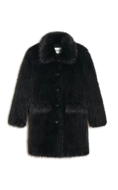 Apparis Pamela Recycled Fur Coat In Black