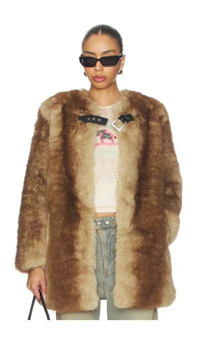 Apparis Petra Mink Coat In Neutral