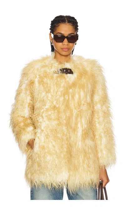 APPARIS PETRA FAUX MONGOLIAN FUR SHORT COAT