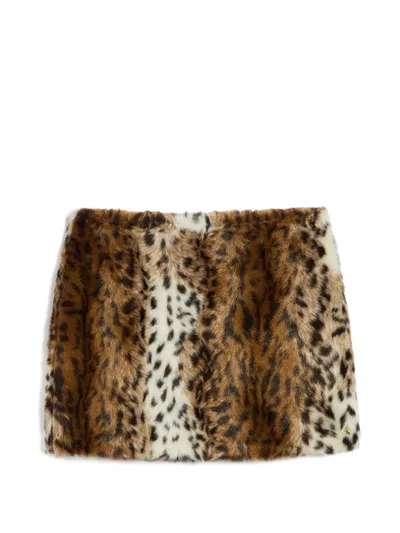 Apparis Pia Shaved Leopard Mini Skirt In Animal Print