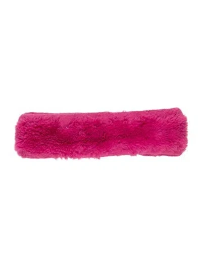 Pre-owned Apparis Pink Fur Headband With Tags