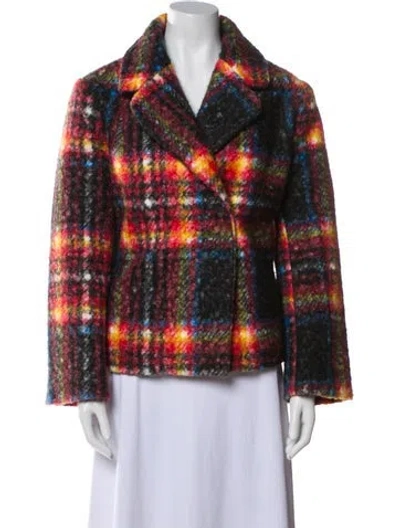 Pre-owned Apparis Plaid Print Blazer In Red