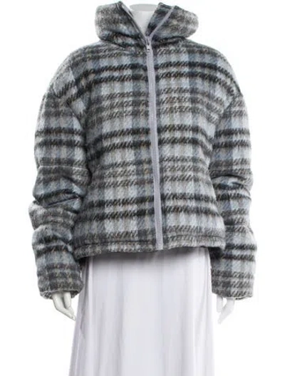 Pre-owned Apparis Plaid Print Coat In Blue