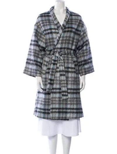 Pre-owned Apparis Plaid Print Jacket In Blue