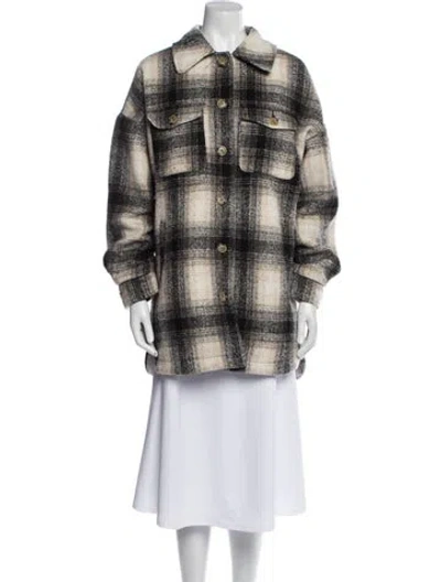 Pre-owned Apparis Plaid Print Peacoat In Neutral