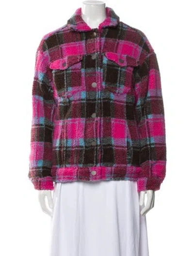 Pre-owned Apparis Plaid Print Utility Jacket In Multi