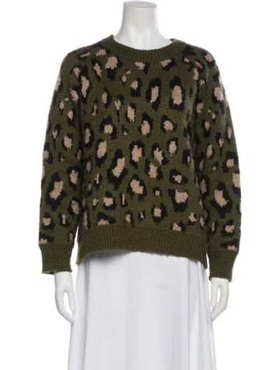 Pre-owned Apparis Printed Crew Neck Sweater In Green