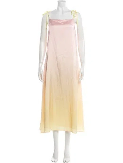 Pre-owned Apparis Printed Long Dress In Yellow