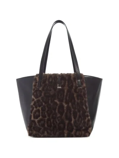 Apparis Rana Leopard-print Shoulder Bag In Black