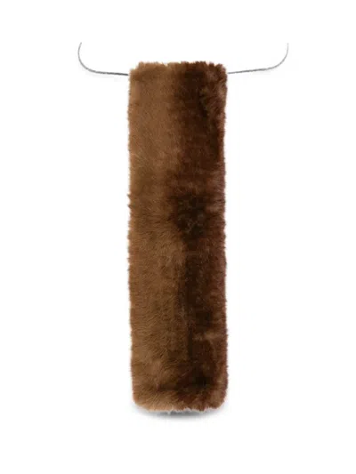 Apparis Rectangle-shape Scarf In Brown