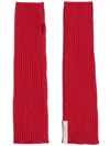 Apparis Ribbed-knit Fingerless Gloves In Red
