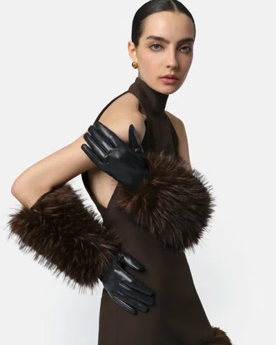 Apparis Robi Gloves In Noir/dark Brown