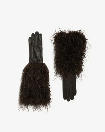 Apparis Robi Mongolian Gloves In Black