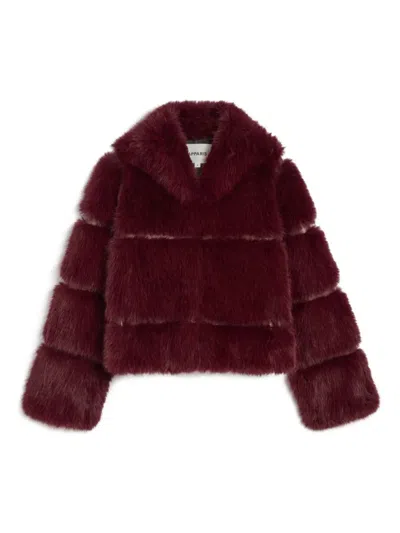 Apparis Sai Collared-neckline Coat In Red