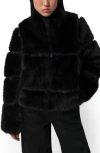 Apparis Sai Faux Fur Coat In Black