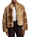 Apparis Gradient-effect Faux-fur Jacket In Brown