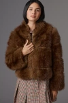 Apparis Sai Faux-fur Coat Jacket In Brown