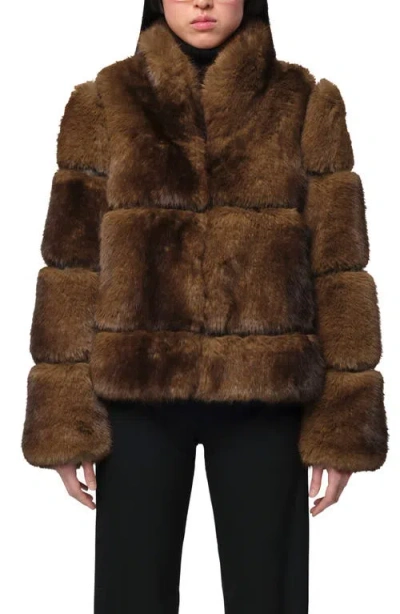 Apparis Sai Faux Fur Coat In Mink