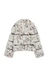 Apparis Sai Leopard Faux Fur Cropped Coat In Multi