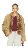 Apparis Gradient-effect Faux-fur Jacket In Brown