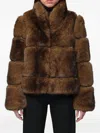 Apparis Sai Mink Coat In Brown