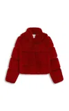 Apparis Sai Recycled Fur Coat In Red