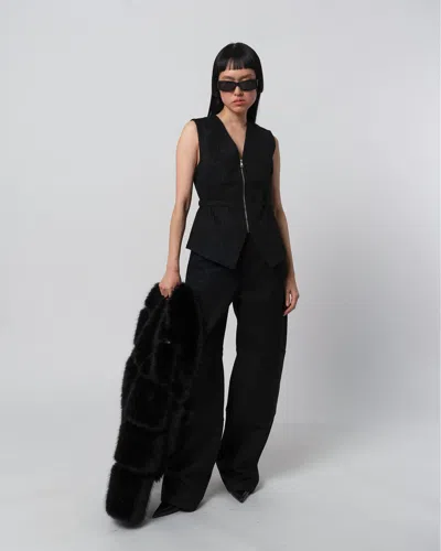 Apparis Sample Nia Denim Vest In Black
