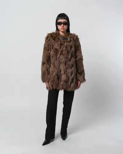 Apparis Sample Petra Patchwork Coat In Multi