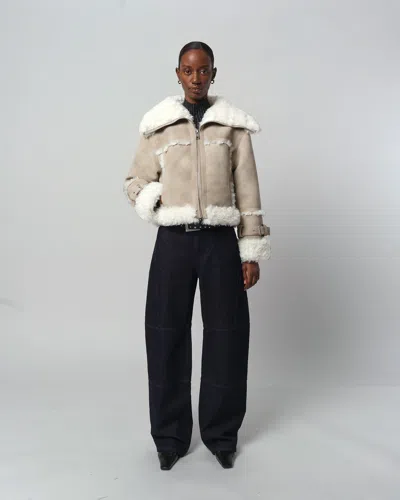Apparis Sample Rey Suede Coat In Multi