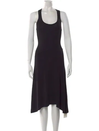 Pre-owned Apparis Scoop Neck Midi Length Dress In Black