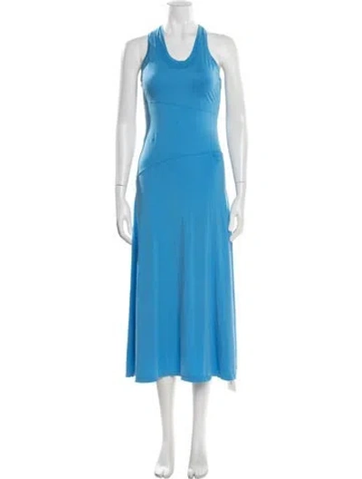 Pre-owned Apparis Scoop Neck Midi Length Dress In Blue
