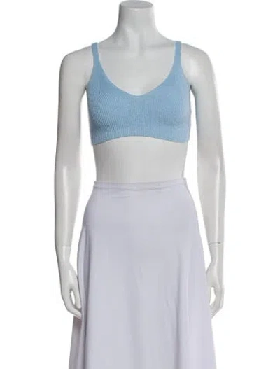 Pre-owned Apparis Scoop Neck Sleeveless Crop Top In Green