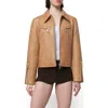 Apparis Zip-fastening Classic-collar Jacket In Tan