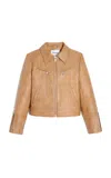 Apparis Zip-fastening Classic-collar Jacket In Tan