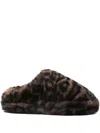 Apparis Misha Leopard Slippers In Blue