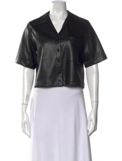 Pre-owned Apparis Short Sleeve Button-up Top W/ Tags In Black