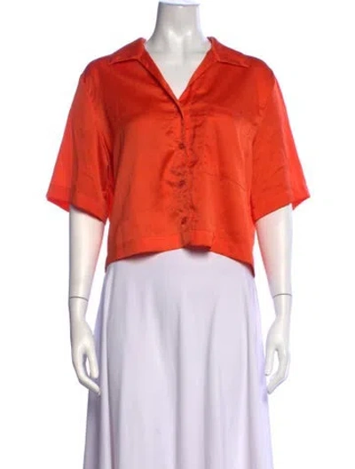 Pre-owned Apparis Short Sleeve Crop Top In Metallic/orange