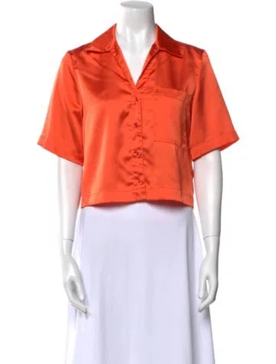 Pre-owned Apparis Short Sleeve Crop Top In Orange
