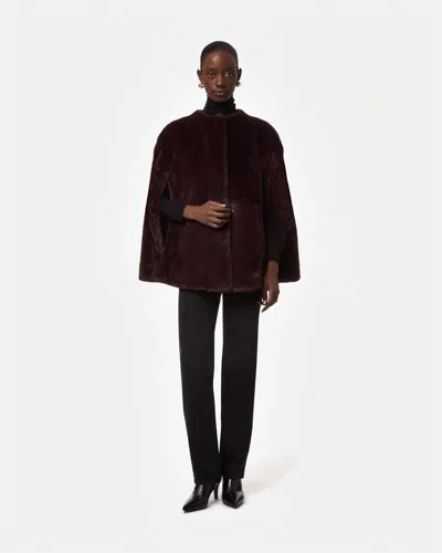 Apparis Sloane Cape In Burgundy
