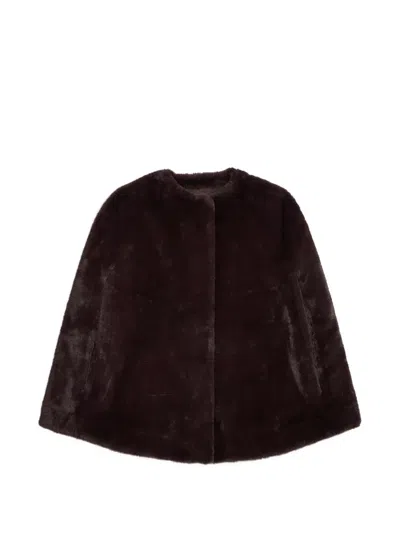 Apparis Sloane Faux-fur Cape In Purple