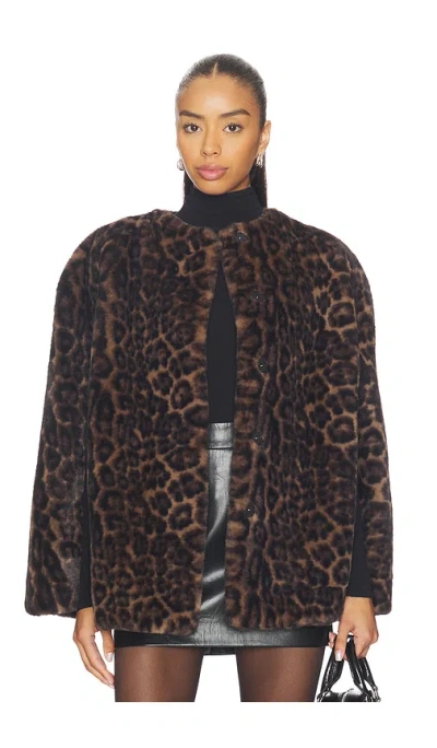 Apparis Sloane Leopard Cape In Dark Leopard