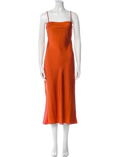 Pre-owned Apparis Square Neckline Long Dress In Orange