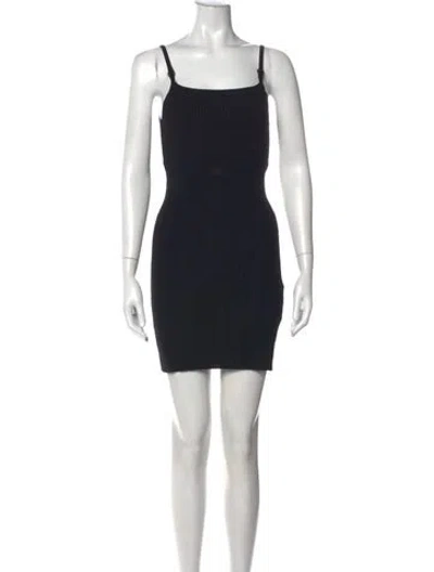 Pre-owned Apparis Square Neckline Mini Dress In Black