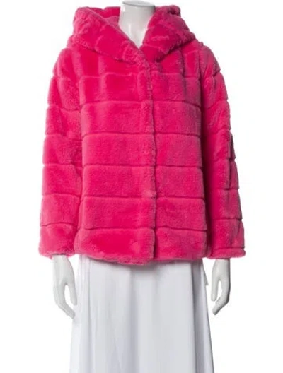 Pre-owned Apparis Striped Fur Jacket In Pink