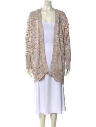 Pre-owned Apparis Striped Open Front Sweater In Neutral