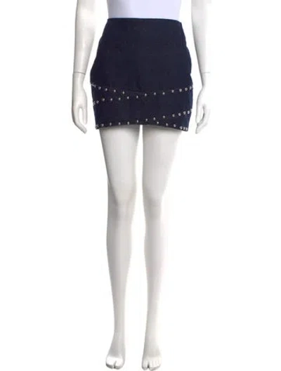Pre-owned Apparis Studded Accents Mini Skirt In Blue