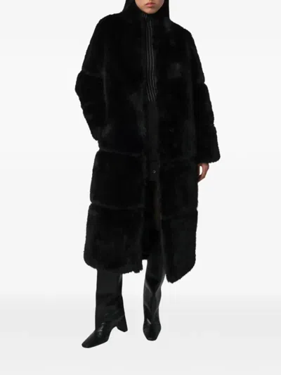 Apparis Sylke Recycled Fur Coat In Noir