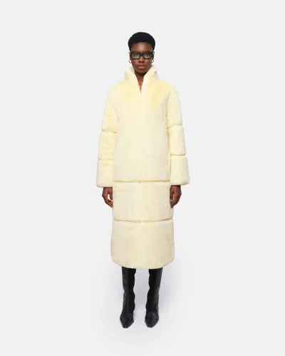 Apparis Sylke Coat Panna Cotta In Gold